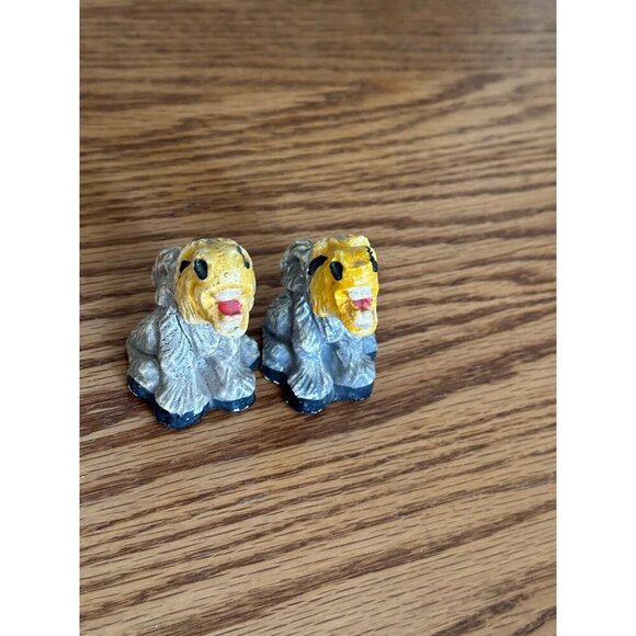 Vintage Ceramic Lion Figurines - Set Of 2 Hand-Painted Decorative Miniatures - Picture 8 of 11